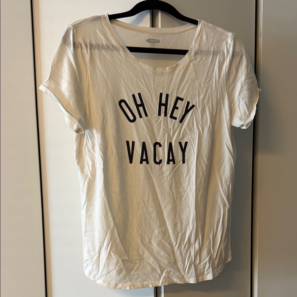 Old Navy Cream Short Sleeve Relaxed T-Shirt